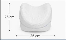 Knee Memory Foam Pillow with Cotton Cover – White Leg Support Pillow 25 x 25 cm