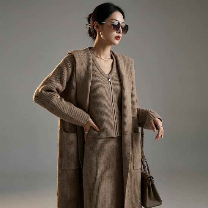 Pull en maille col rond zippé pour femme - Koreanxwear - Taille One Size