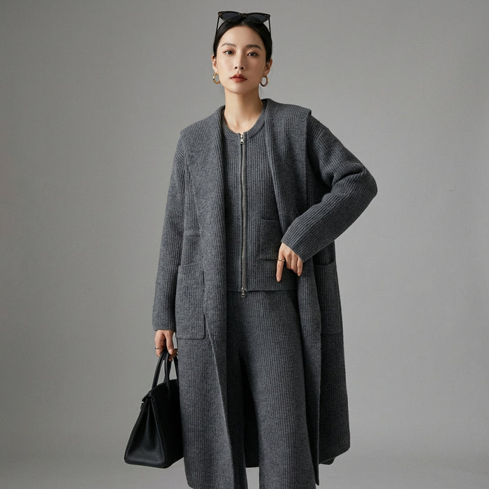 Pull en maille col rond zippé pour femme - Koreanxwear - Taille One Size