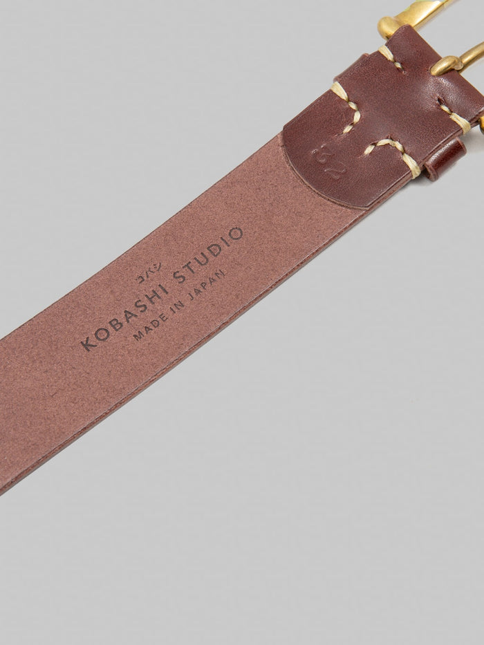 Kobashi Studio Hand Stitched Belt Kihon Buckle Brown inside