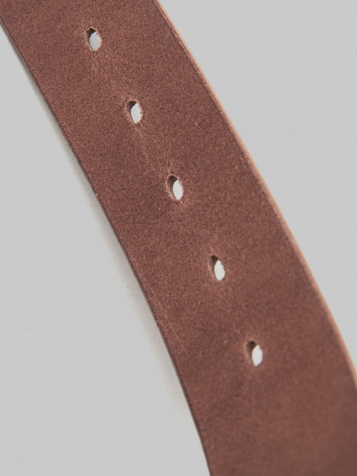 Kobashi Studio Hand Stitched Belt Kihon Buckle Brown holes