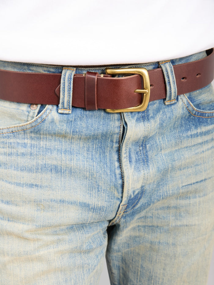 Kobashi Studio Hand Stitched Belt Kihon Buckle Brown tochigi