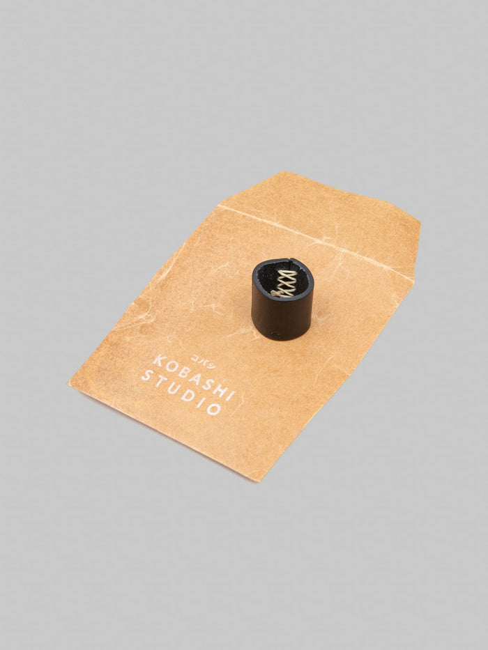 Kobashi Studio Leather Bandana Ring Black