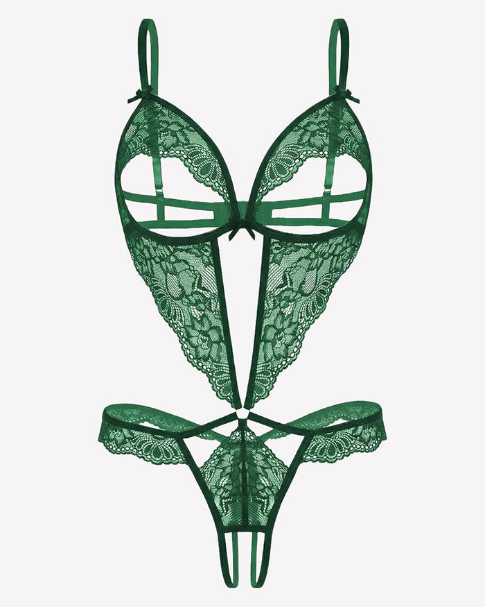 Lace Bodysuit Deep V Teddy Lingerie