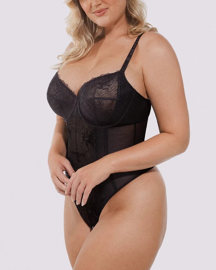 Lace Glamourâ„?AirSlim® Cupped Thong Bodysuit