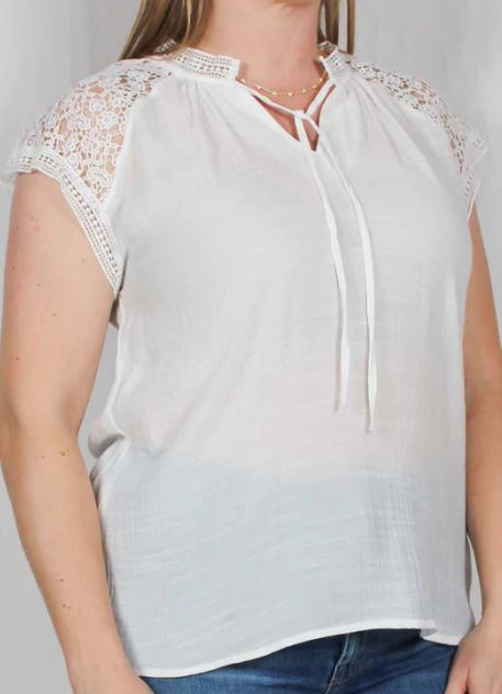 Lace Shoulder Top