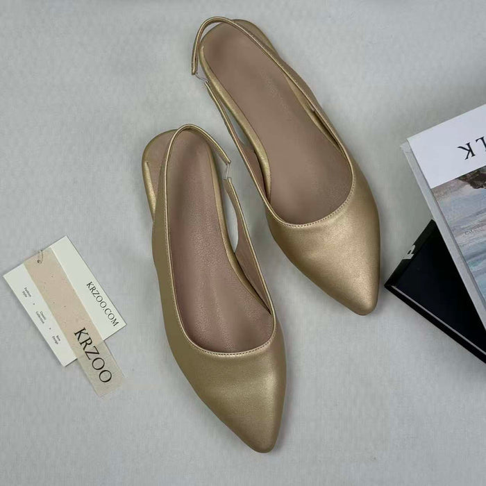 Lace-up pointed-toe flat shoes