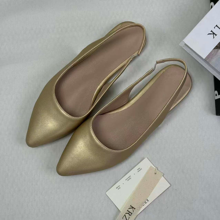 Lace-up pointed-toe flat shoes