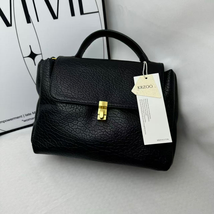 Large Black Leather Tote Bag