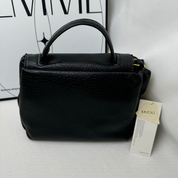 Large Black Leather Tote Bag