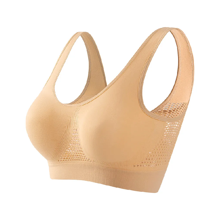 Large size breathable sports bra without underwire