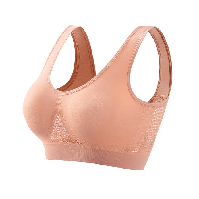 Large size breathable sports bra without underwire