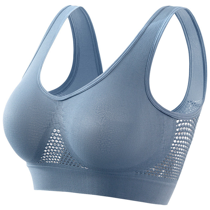 Large size breathable sports bra without underwire