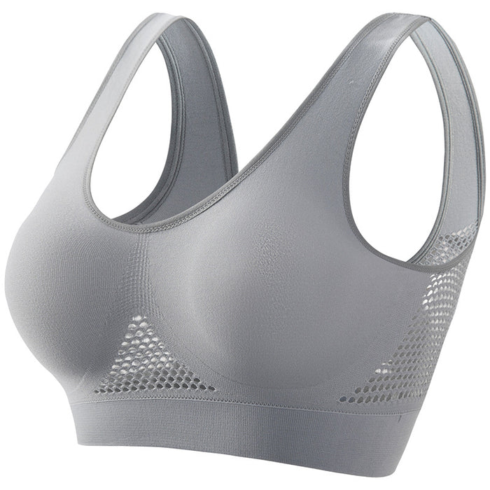 Large size breathable sports bra without underwire