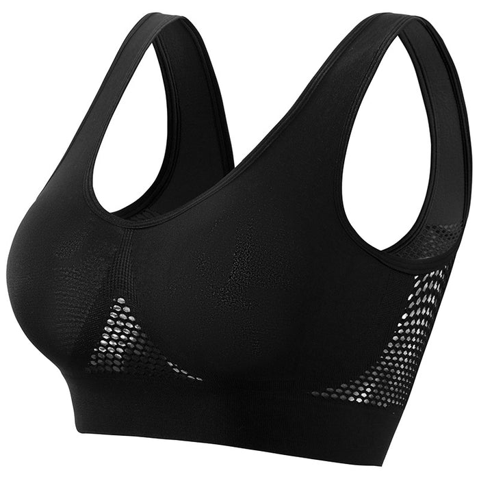 Large size breathable sports bra without underwire