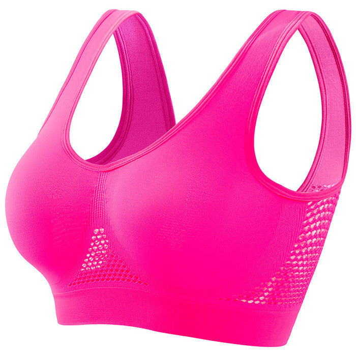 Large size breathable sports bra without underwire