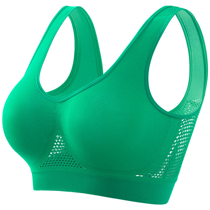 Large size breathable sports bra without underwire