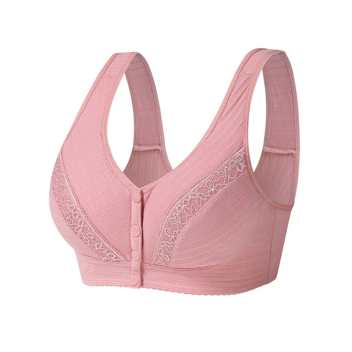 Large size front clasp bra without underwire