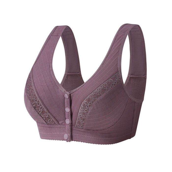 Large size front clasp bra without underwire