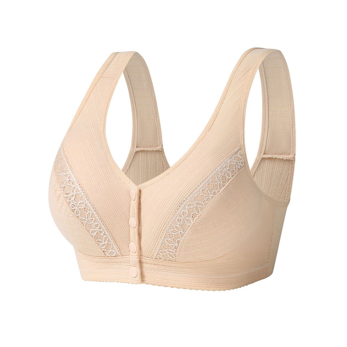 Large size front clasp bra without underwire