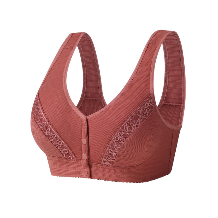Large size front clasp bra without underwire