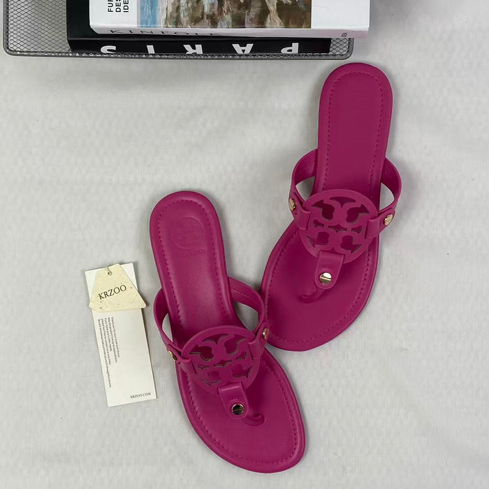 leather slip-on sandals