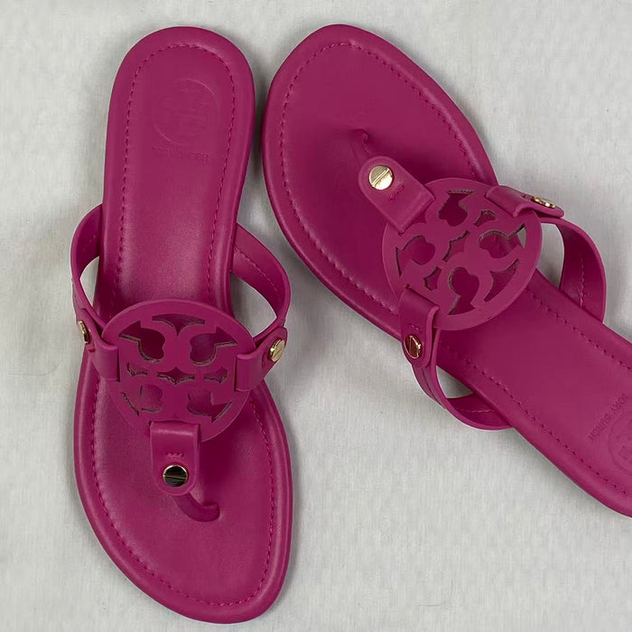 leather slip-on sandals