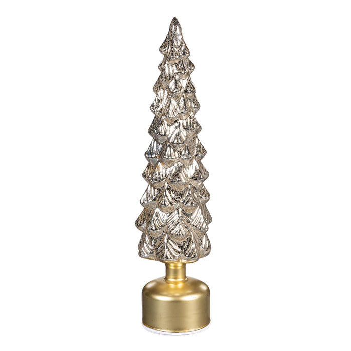LED Table Decor Tree Rotating Metallic Glass