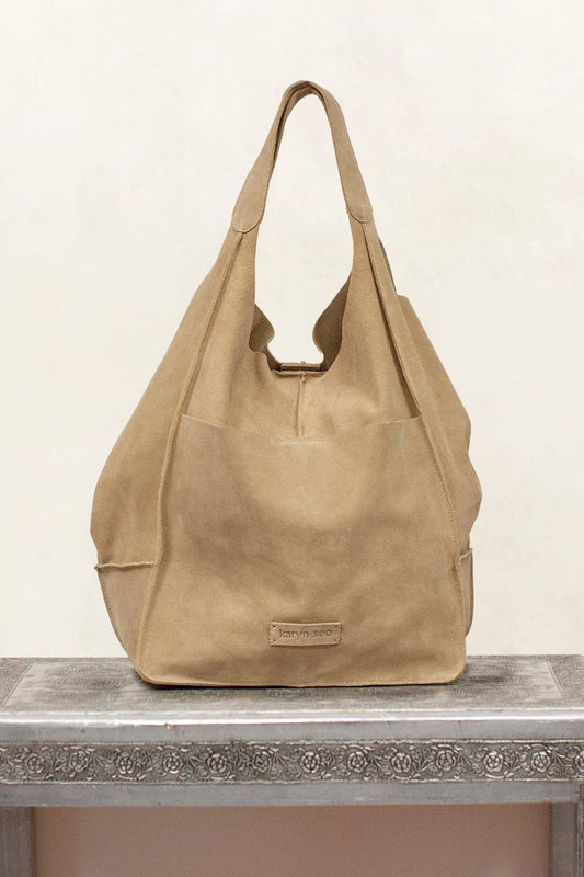 LENI SUEDE BAG: WOODSMOKE