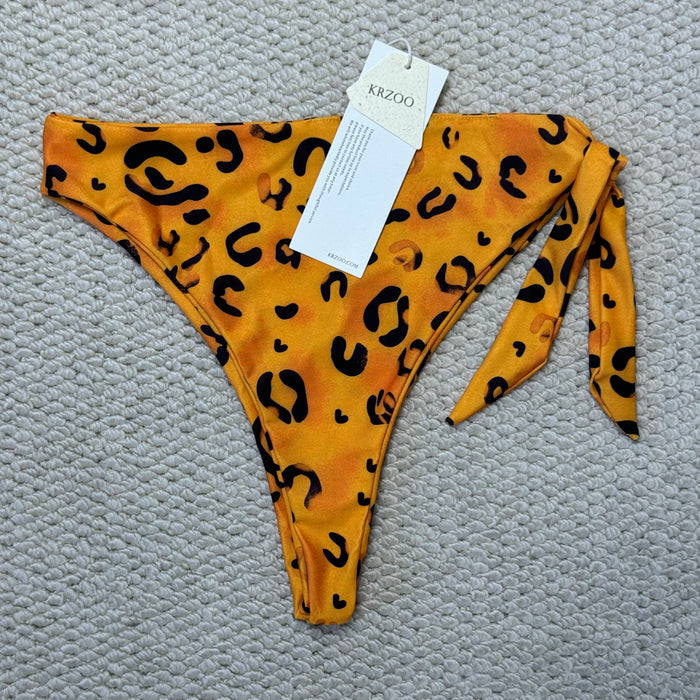 Leopard print one-piece swimsuit