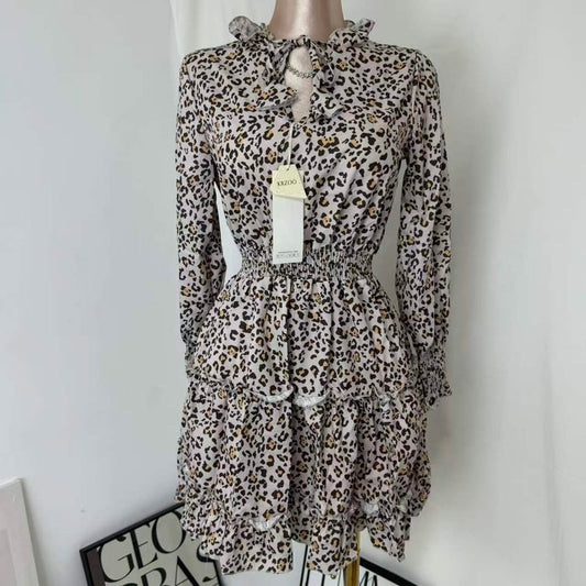Leopard-Print Puff-Sleeve Dress