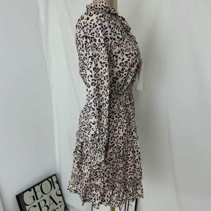 Leopard-Print Puff-Sleeve Dress