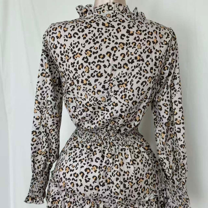 Leopard-Print Puff-Sleeve Dress