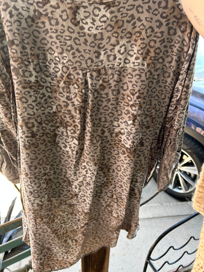 Leopard Sequin Pocket Top