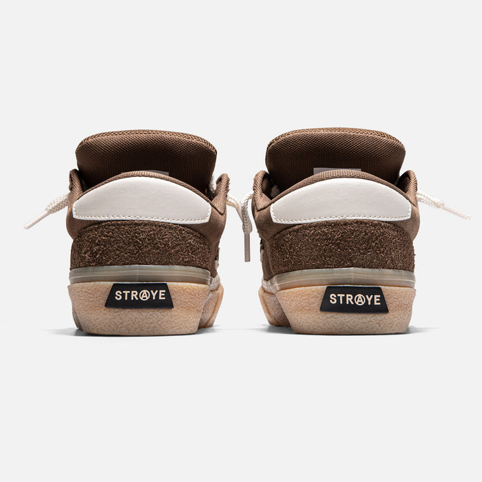 STRAYE Logan Puff Brown Crepe – back view low-top skate sneaker