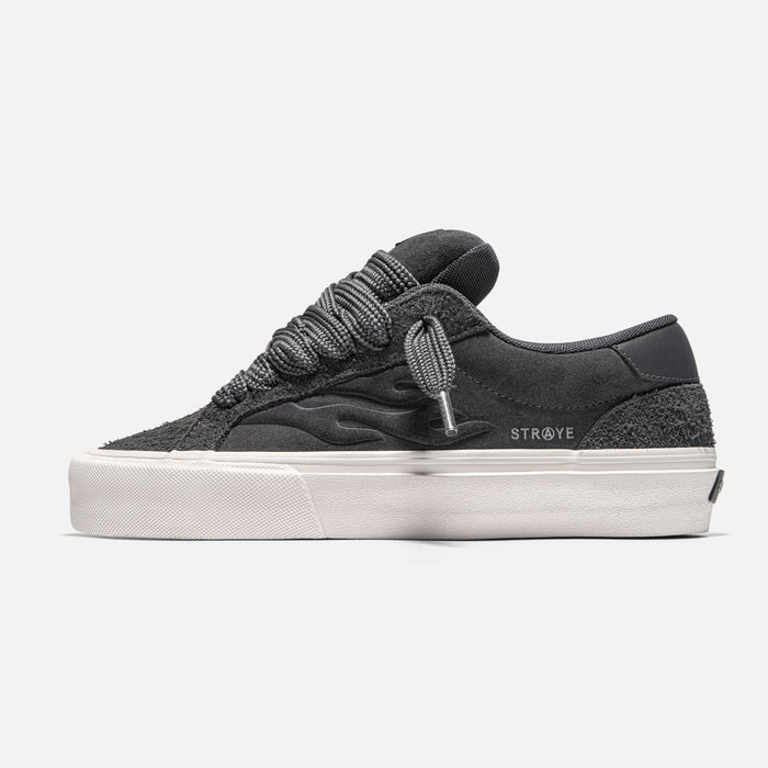 STRAYE Logan Puff Carbon Bevel – side view low-top skate sneaker