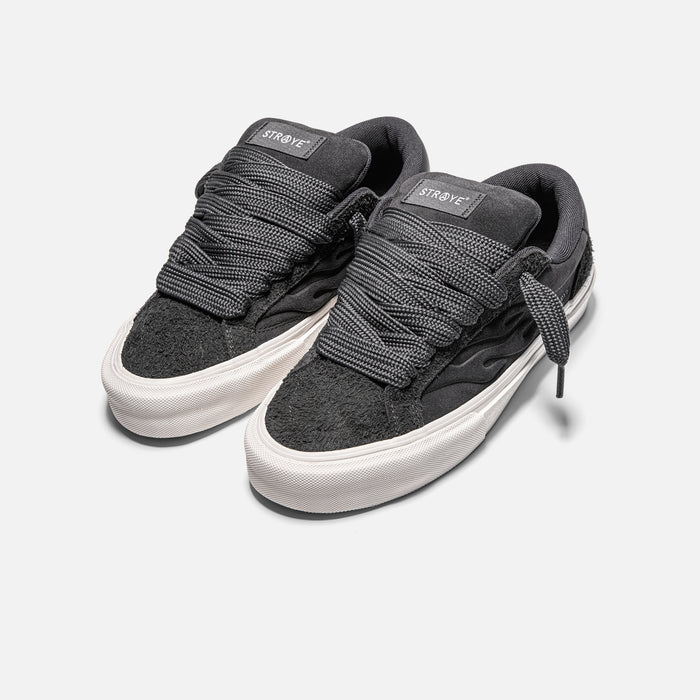 STRAYE Logan Puff Carbon Bevel  – front angled view skate sneaker