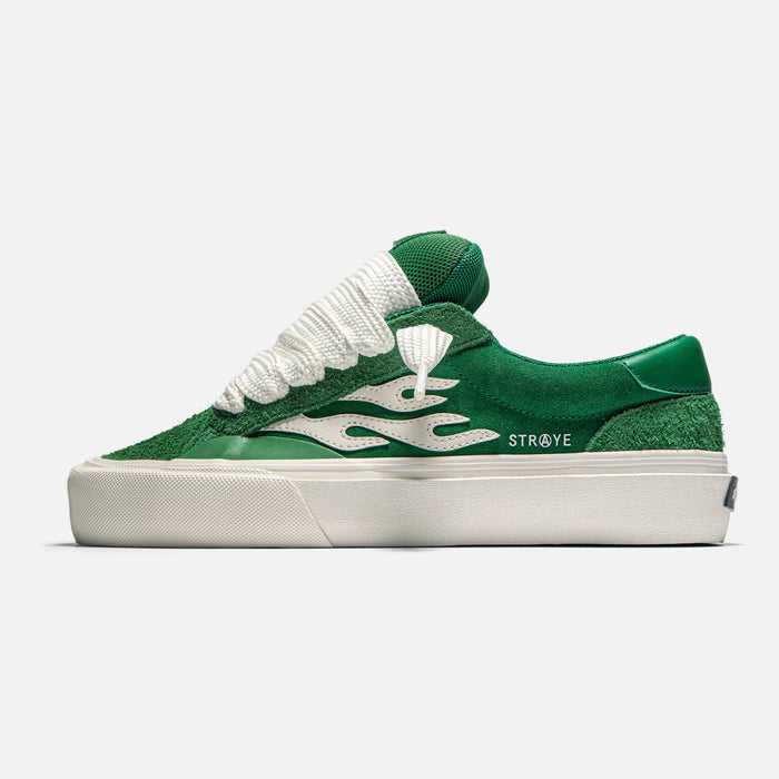 STRAYE Logan Puff Forest – side view low-top skate sneaker