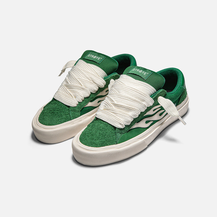 STRAYE Logan Puff Forest – front angled view skate sneaker