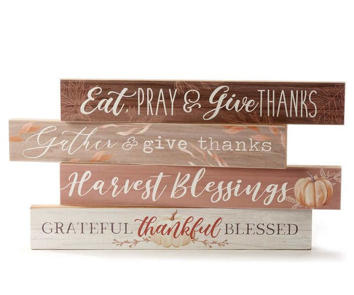 Long Desk Block w/Sentiment, 4 Asst.