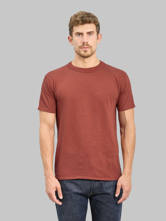 Loop & Weft Loopwheeled  Double Binder Crewneck T-Shirt Burgundy