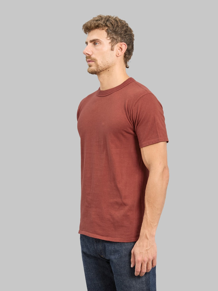 Loop & Weft Loopwheeled  Double Binder Crewneck T-Shirt Burgundy