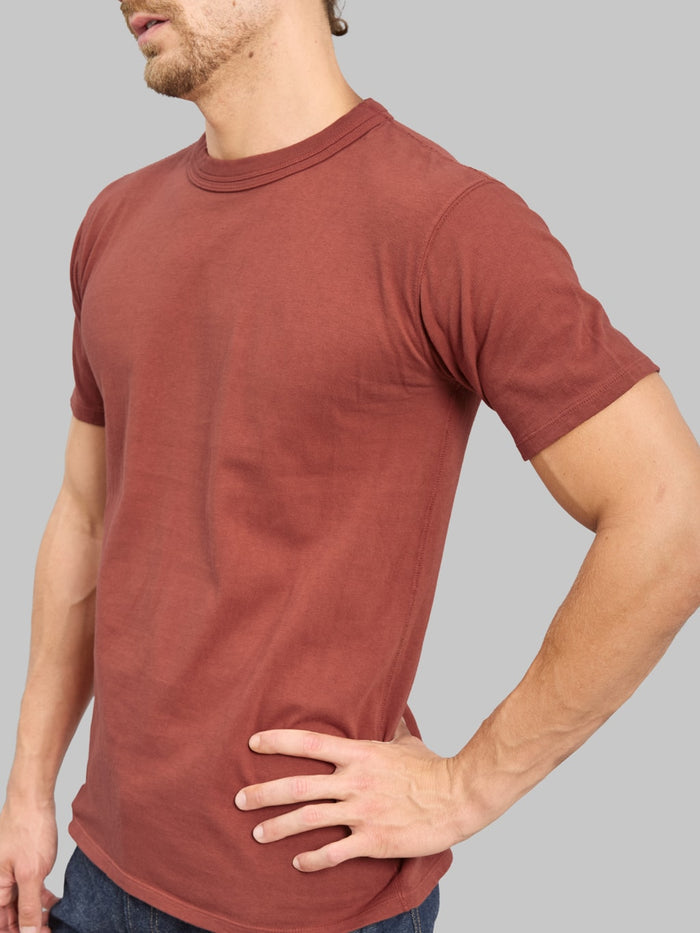 Loop & Weft Loopwheeled  Double Binder Crewneck T-Shirt Burgundy