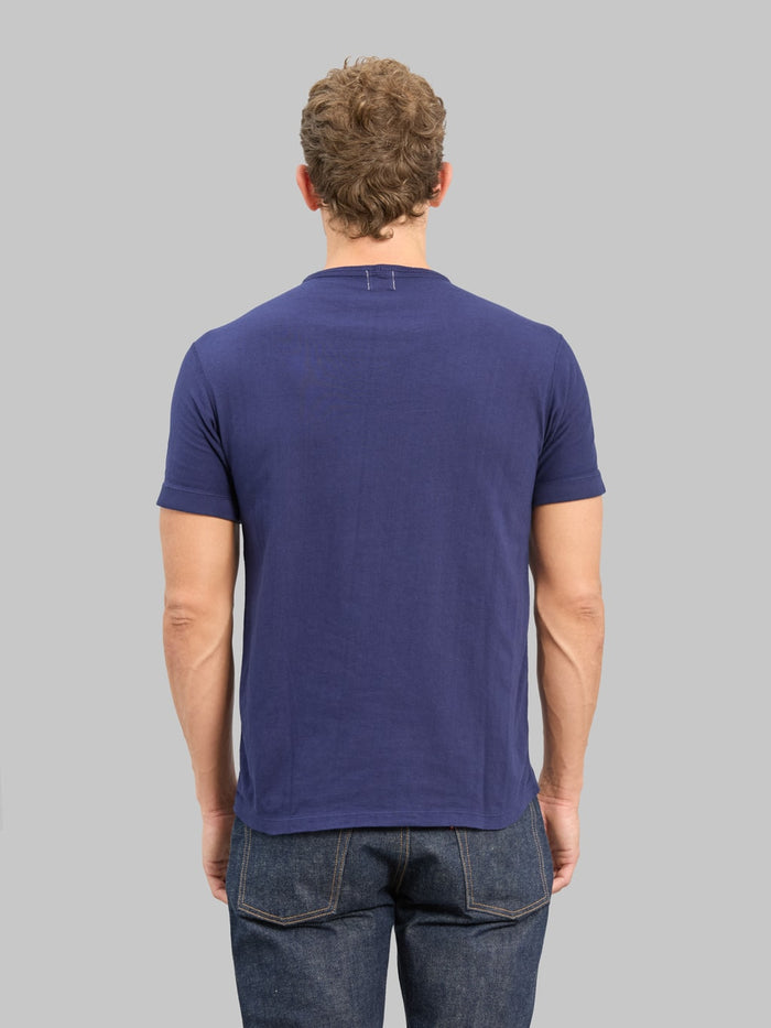 Loop & Weft Loopwheeled Ribbed Cuff Crewneck T-Shirt French Navy Blue