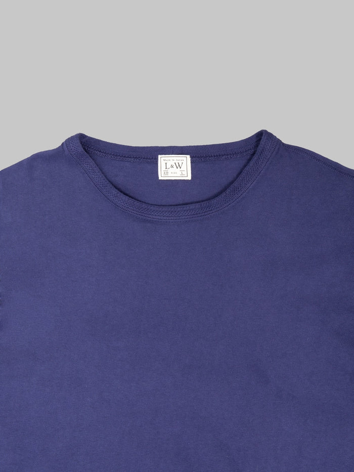 Loop & Weft Loopwheeled Ribbed Cuff Crewneck T-Shirt French Navy Blue