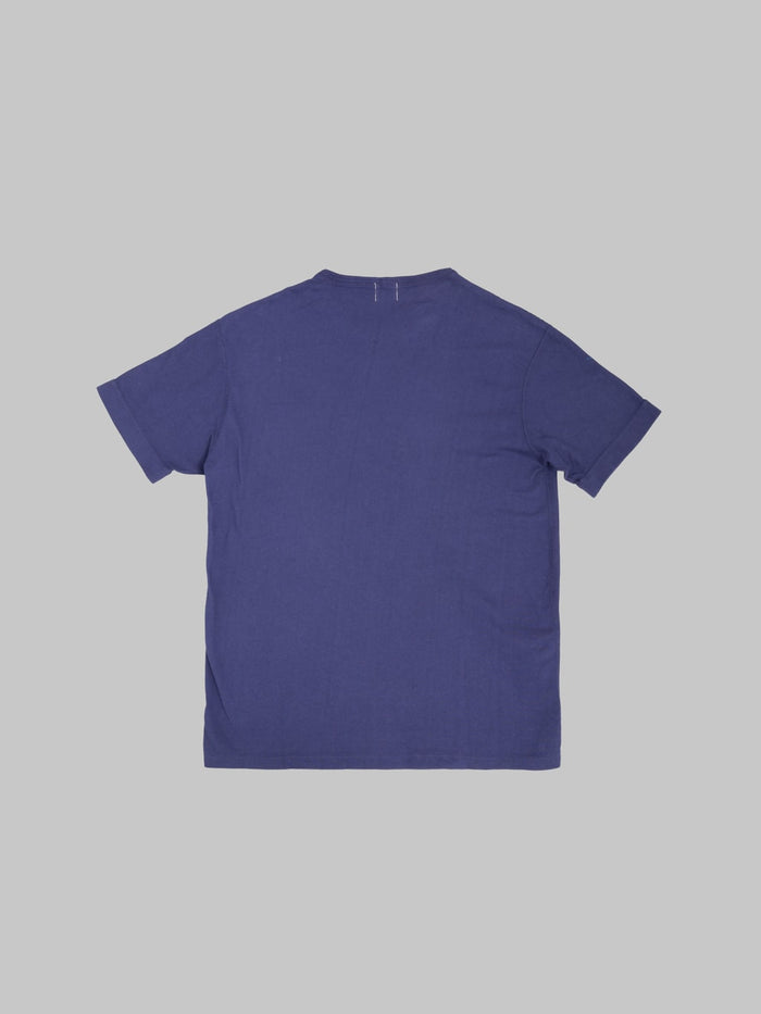 Loop & Weft Loopwheeled Ribbed Cuff Crewneck T-Shirt French Navy Blue