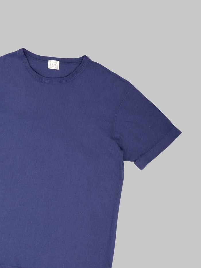 Loop & Weft Loopwheeled Ribbed Cuff Crewneck T-Shirt French Navy Blue