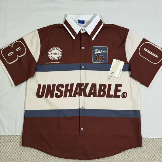 Loose Cuban-style short-sleeved shirt