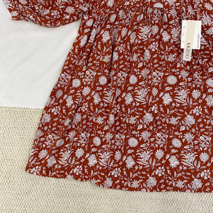 Loose strap printed dress