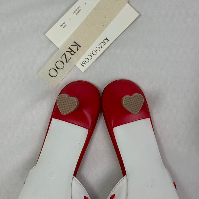 Love Heart Fish Mouth Open-Toe Shoes